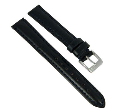 Uhrenarmband 16mm Leder gepolstert blau Minott 27596