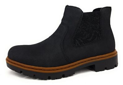 Rieker Damenschuhe Stiefeletten Chelsea Boot Schwarz Freizeit