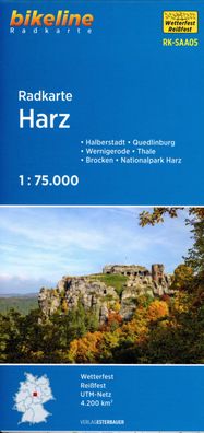 Radkarte Harz (RK-SAA05) Halberstadt, Quedlinburg, Wernigerode, Tha