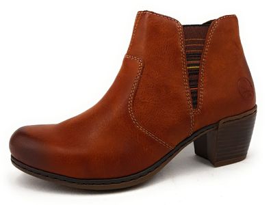 Rieker Damenschuhe Stiefeletten Reißverschluss Stiefelette Braun Freizeit