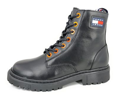 Tommy Hilfiger Arya 5A Damenschuhe Stiefel Schnürer Boots Schwarz Freizeit