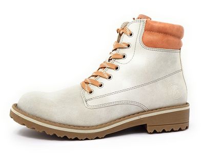 Marco Tozzi Da.-Stiefel Damenschuhe Stiefeletten Schnürer Beige Freizeit