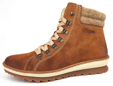 Rieker Damenschuhe Stiefeletten Schnürer Stiefelette Braun Freizeit