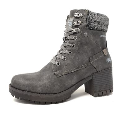 Dockers Damenschuhe Schnürstiefel Grau