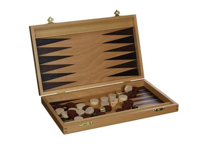Backgammon klein aus Holz, ca. 19 x 12 cm