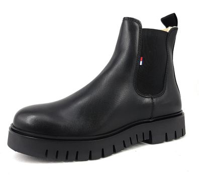 Tommy Hilfiger Damenschuhe Schlupfstiefel Stiefelette Schwarz Freizeit