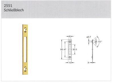 JuNie 2551 Schließblech Schließblende Schlossblende Schlossblech