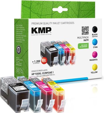 KMP Multipack H67V schwarz, cyan, magenta, gelb Tintenpatronen kompatibel mit HP ...
