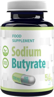 Hepatica Sodium Butyrate 500mg 90 Vegan Kapseln, 385mg Butyric Acid, Laborgeprüft