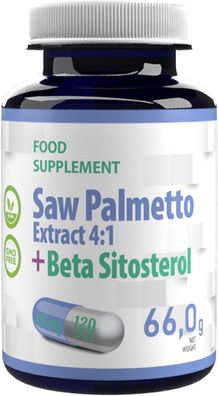 Hepatica Sägepalmen Extrakt 4:1 + Beta Sitosterol komplex 450mg 120 Vegane Kapseln