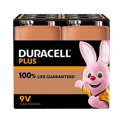 Duracell Plus 9V MN1604/6LR61 ML BP4 Block Batterien Blister 4