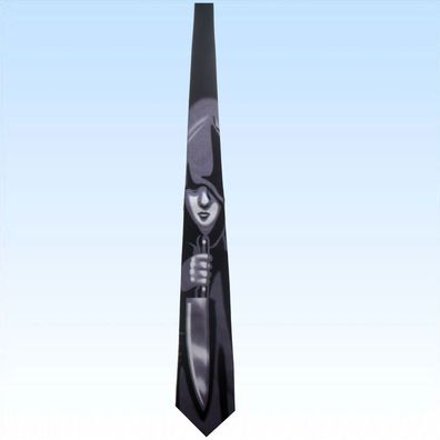 Schlips mit Horrormotiven Halloween Krawatte Langbinder Schlipse Krawatten
