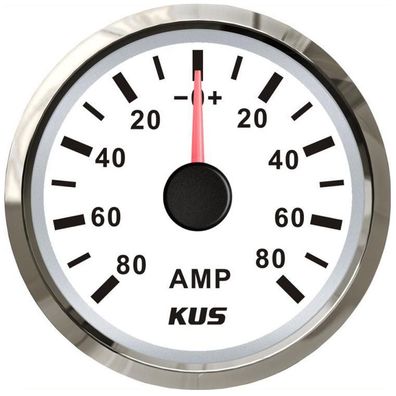 KUS Amperemeter 80A inkl. Messwiderstand Edelstahl weiß