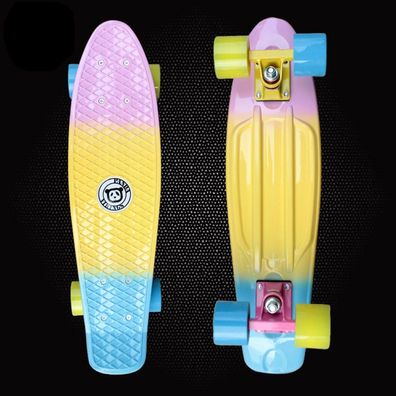 Plastik Mini Cruiser Skateboard, Long Board Banane Retro Grafik gedruckt Roller