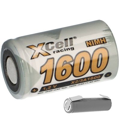 XCell Akku 2/3 A 1,2V / 1600mAh NiMh Hochstrom Lötfahne Z