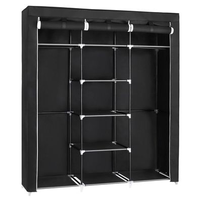 Herzberg HG-8011: Kleiderschrank - Medium Schwarz