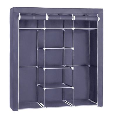 Herzberg HG-8011: Kleiderschrank - Medium Grau