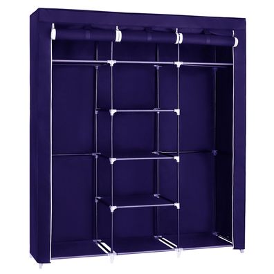 Herzberg HG-8011: Kleiderschrank - Medium Blau