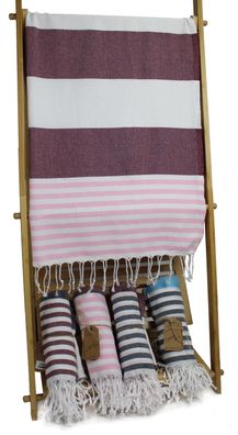 Coton d´Or PS-142: Cotton Beach Peshtemal Handtücher 95x185 - Candy Stripes & Awning