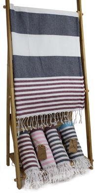 Coton d´Or Cotton Beach Peshtemal Handtücher 95x185 - Candy Stripes & Awning