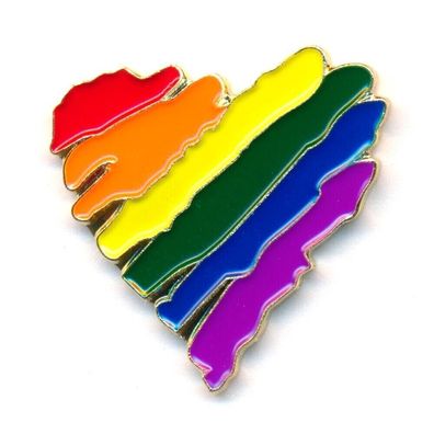 Regenbogen Frieden Vielfalt Liebe Love LGBT Herz Metall Button Pin Anstecker 0945 XL