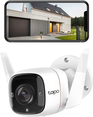 TP-Link Tapo Überwachungskamera Außen, WLAN IP Kamera, 3MP Hochauflösung, 30m Na
