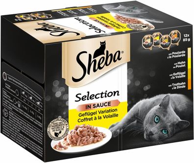 Sheba Selection Katzenfutter Nassfutter Geflügel in Sauce 12x85g