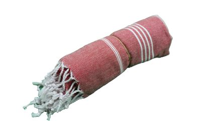 Pestemal-Strandtücher aus Baumwolle 95 x 180 rot mit Streifen