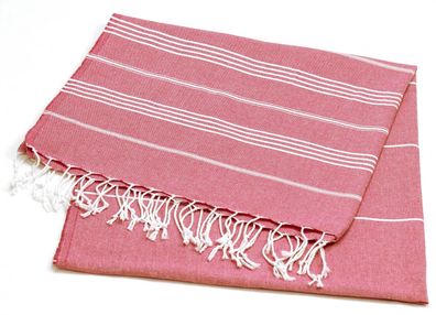 Pestemal-Strandtücher aus Baumwolle 95 x 180 cm - Rosa mit Streifenmuster