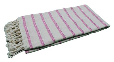 Cotton Beach Peshtemal Handtücher 95x185 - Candy Stripes mit Fischgrätenmuster Rosa