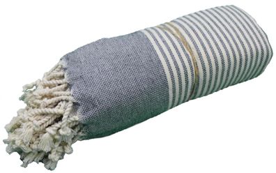 Peshtemal-Baumwollhandtücher 95x185 - einfarbig mit bengalischem Streifenmuster Grau
