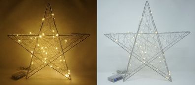 LED Weihnachtsstern Leuchtstern 40 cm 35 LEDs Timer Metall Advent Weihnachten