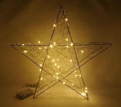 Adventsstern beleuchtet 40cm Metall Timer Fensterdeko LED Deko Stern Leuchtstern