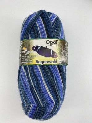 Opal Pullover und Sockenwolle "Regenwald" blau/ weiß