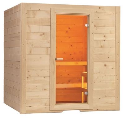 Massivsauna aus massiver Fichte Basic Large 1945 x 1865 x 2040 mm