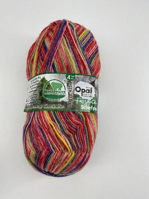 Opal Pullover und Sockenwolle "Faszination Schafpate" rot/ gelb