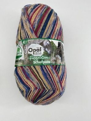 Opal Pullover und Sockenwolle "Faszination Schafpate" blau/ beige/ violet