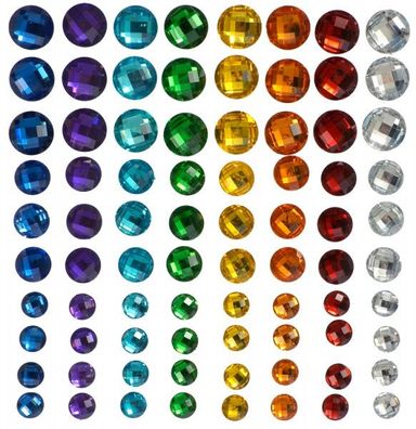 Glitzersteine selbstklebend, 80 Stück in verschiedenen Farben