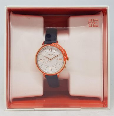 Fossil FTW5014 Q Jacqueline Hybrid Smartwatch mit Lederarmband, marine