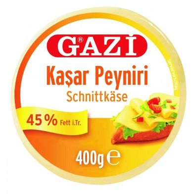 Gazi Kashkaval 3x 400g 45% Fett i. Tr. halbfester Schnitt-Käse Kasar Peyniri Kuh-Käse