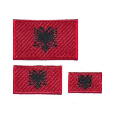 3 Albanien Tirana Flaggen Flags Europa Patches Edel Aufnäher Aufbügler Set 1197