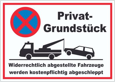Parken verboten Privatgrundstück Aufkleber