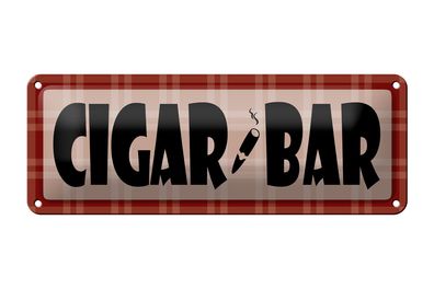 Blechschild Cigar Bar Metallschild Wanddeko 27x10 cm tin sign
