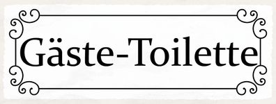 Blechschild Hinweis 27x10 cm Gäste-Toilette Metall Deko Schild tin sign