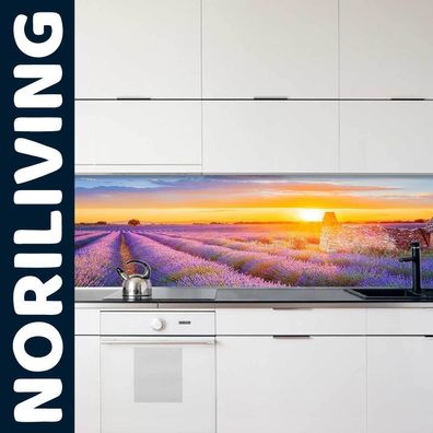 Küchenrückwand Alu Fliesenspiegel Spritzschutz Lavendel im Sonnenschein 535