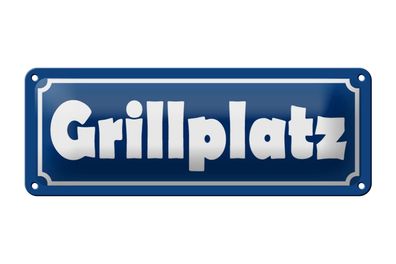 Blechschild Hinweis 27x10 cm Grillplatz Metall Deko Schild tin sign