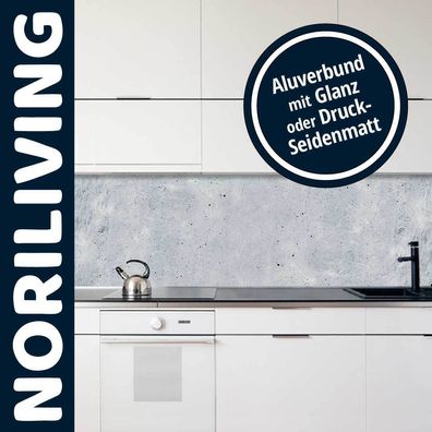 Küchenrückwand Aluverbund Spritzschutz Fliesenspiegel Küche Steinwand grau 832
