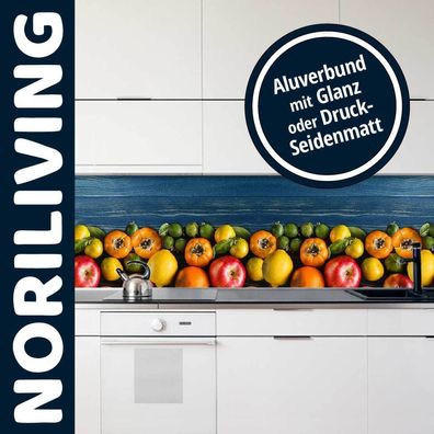 Küchenrückwand Aluverbund Spritzschutz Wandverkleidung Küche Obst Bunt 457