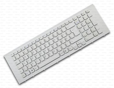 Tastatur DE Weiss mit Rahmen für Sony Vaio VPCEC VPC-EC PCG-91111M PCG-91112M Serie