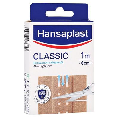 Hansaplast Classic Pflaster (1m x 6cm) Bacteria Shield